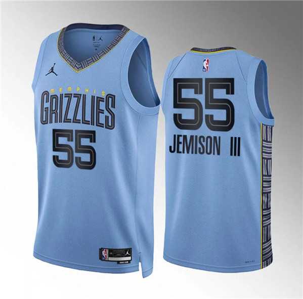 Mens Memphis Grizzlies #55 Trey Jemison Iii Blue Statement Edition Stitched Jersey Dzhi->->NBA Jersey